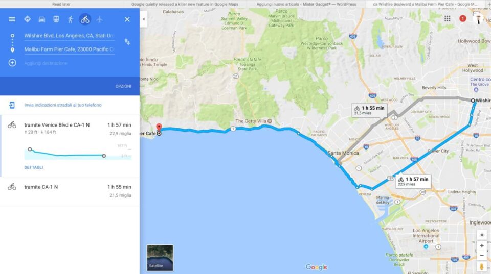 app google maps bicicletta