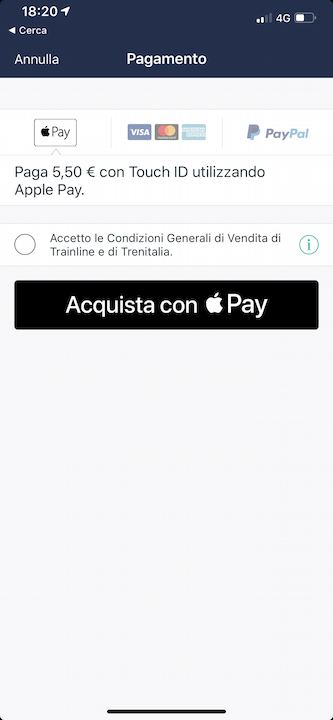 Avete già provato Trainline su iPhone con Apple Pay?