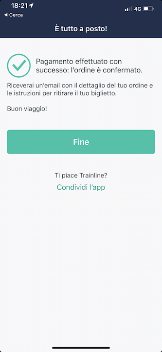 Avete già provato Trainline su iPhone con Apple Pay?