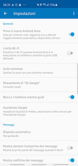 aggiornamento di Android Auto