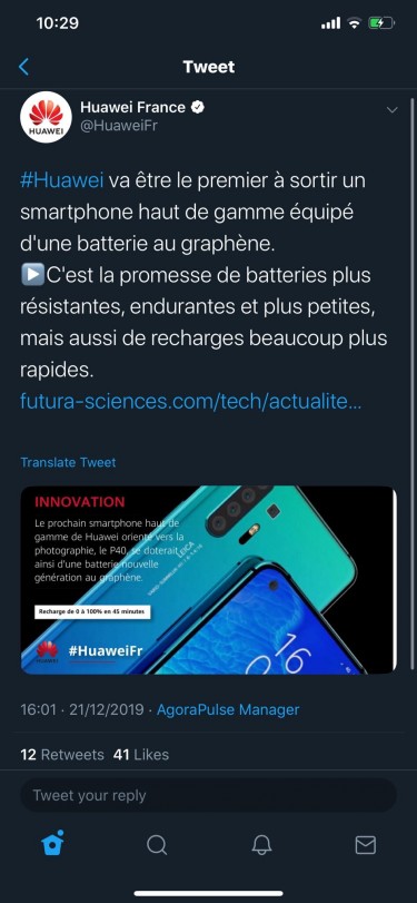 Huawei tweet P40