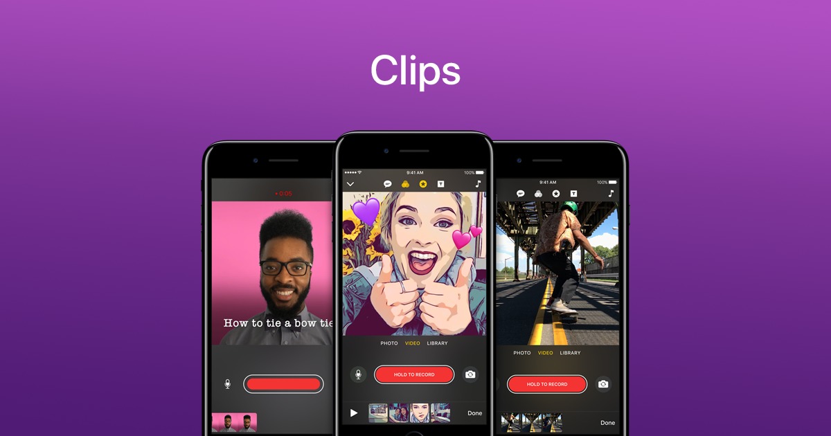 Aggiornamento Apple Clips con Memoji e Animoji