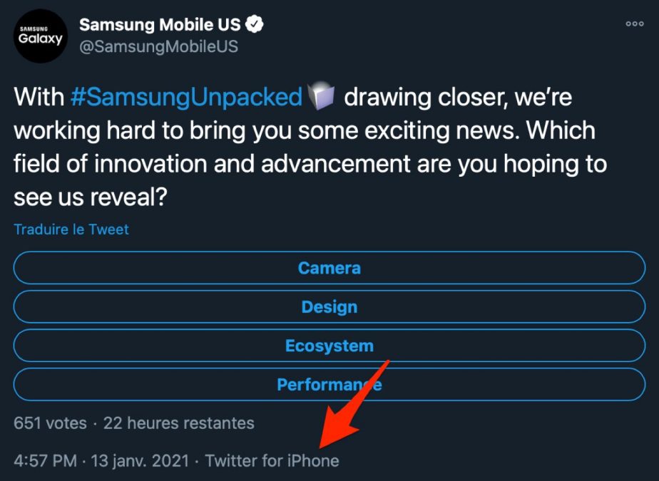 Samsung twitta da iPhone