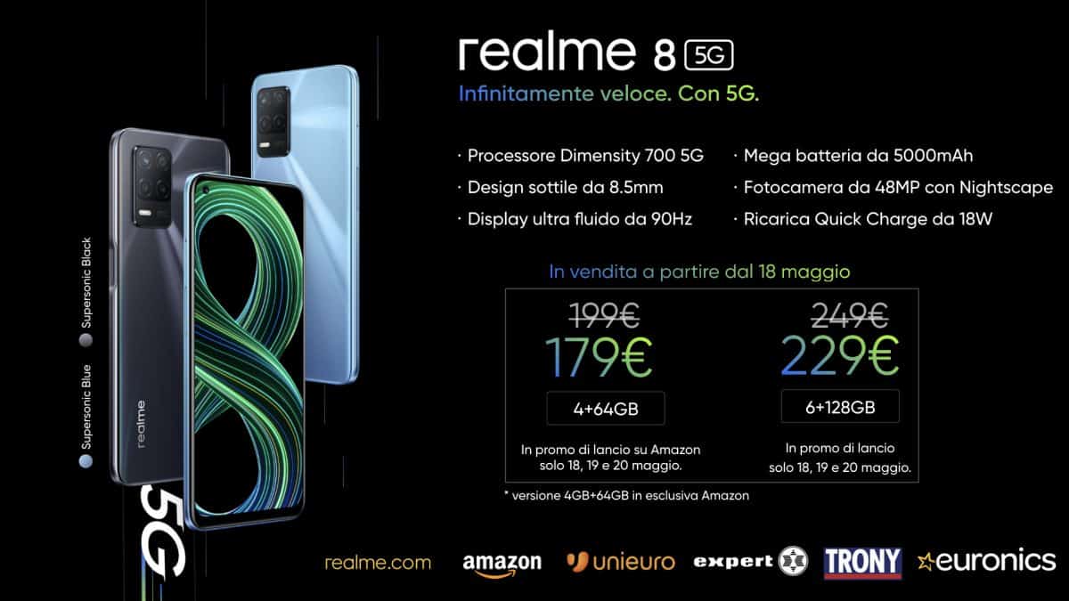 realme 8 5G in Italia