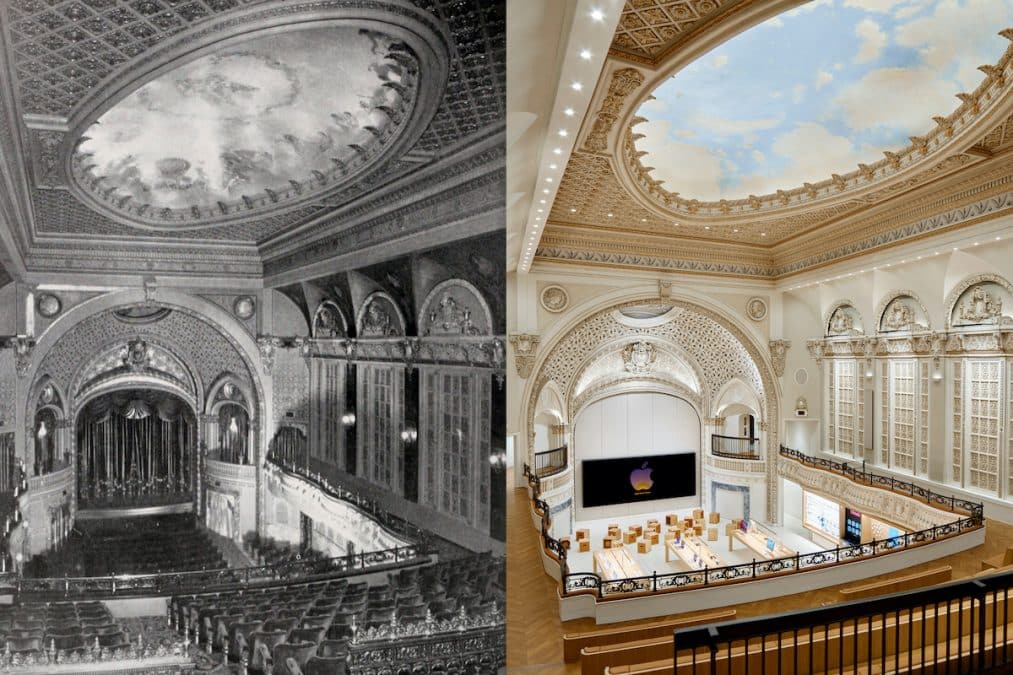 Il lavoro di restauro del Tower Theatre  per il nuovo Apple Store di Los Angeles