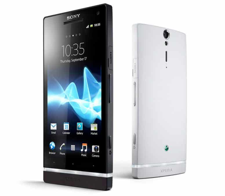 Sony Xperia S fronte nero retro bianco