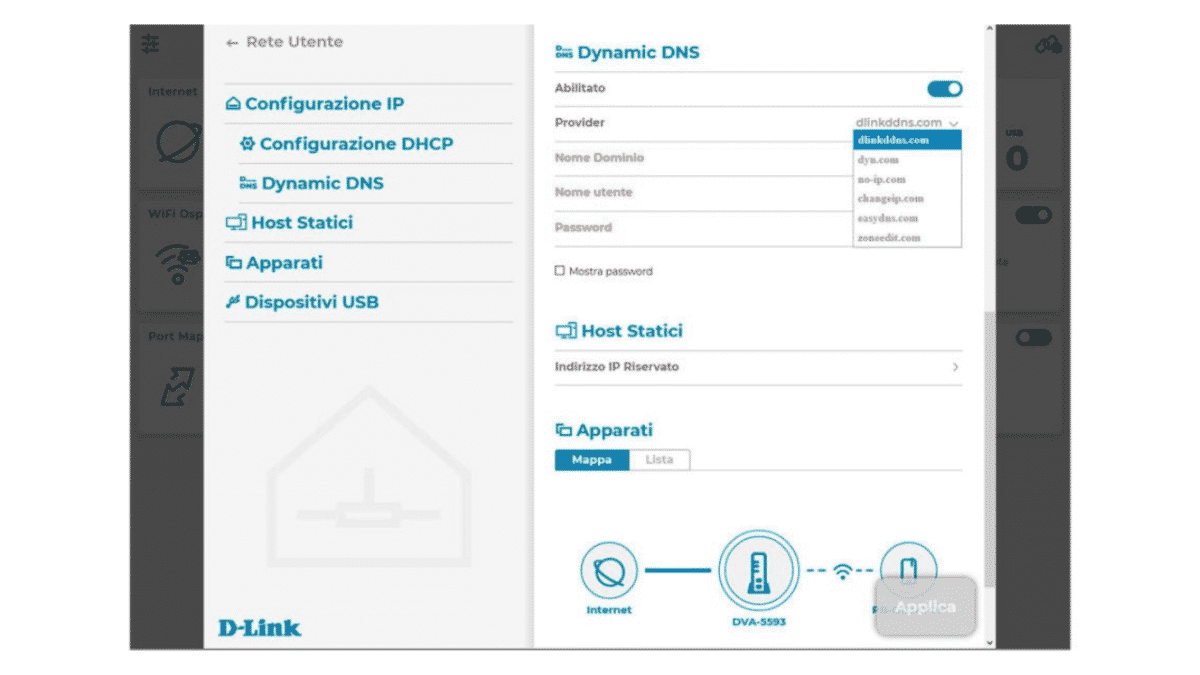 interfaccia utente di D-Link DVA-5593