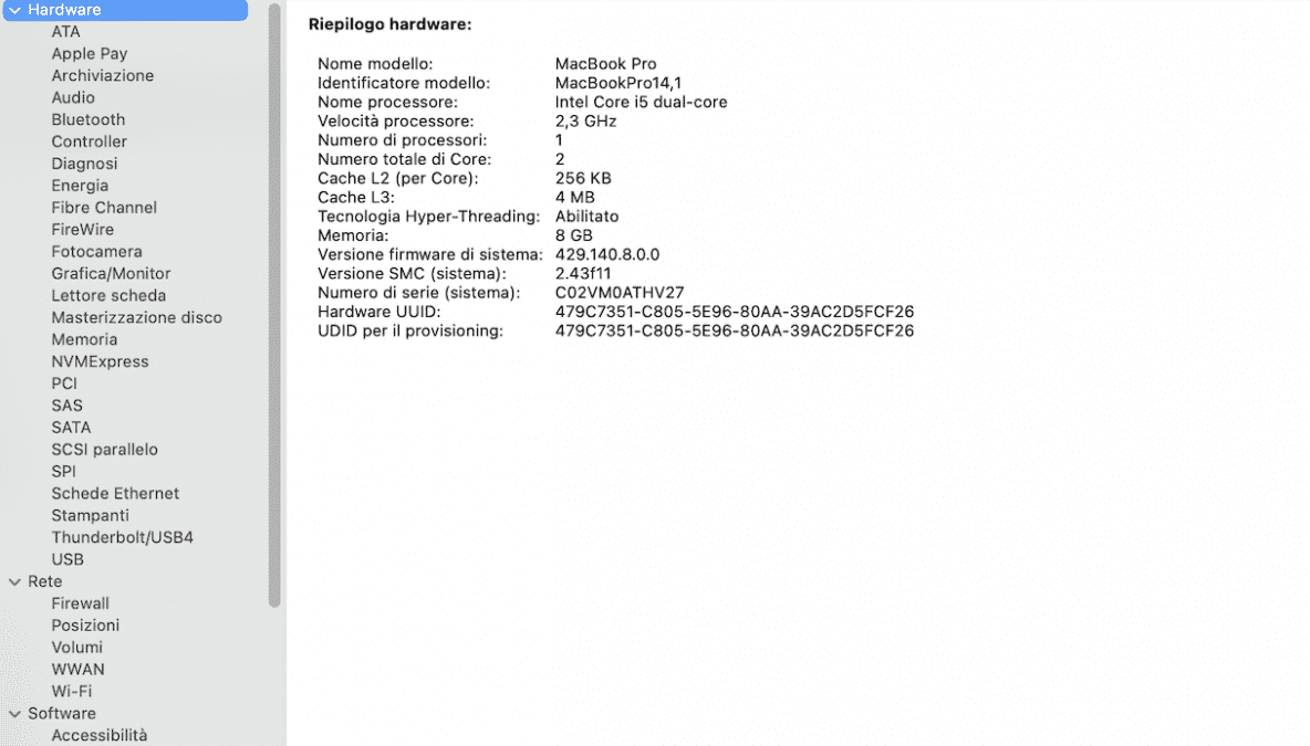 -software Mac-informazioni-di-sistema-hardware-e-software