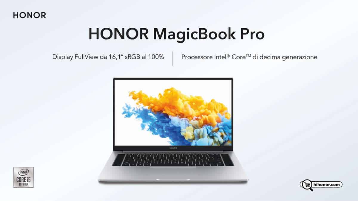 Honor lancia MagicBook Pro con Intel 10a generazione