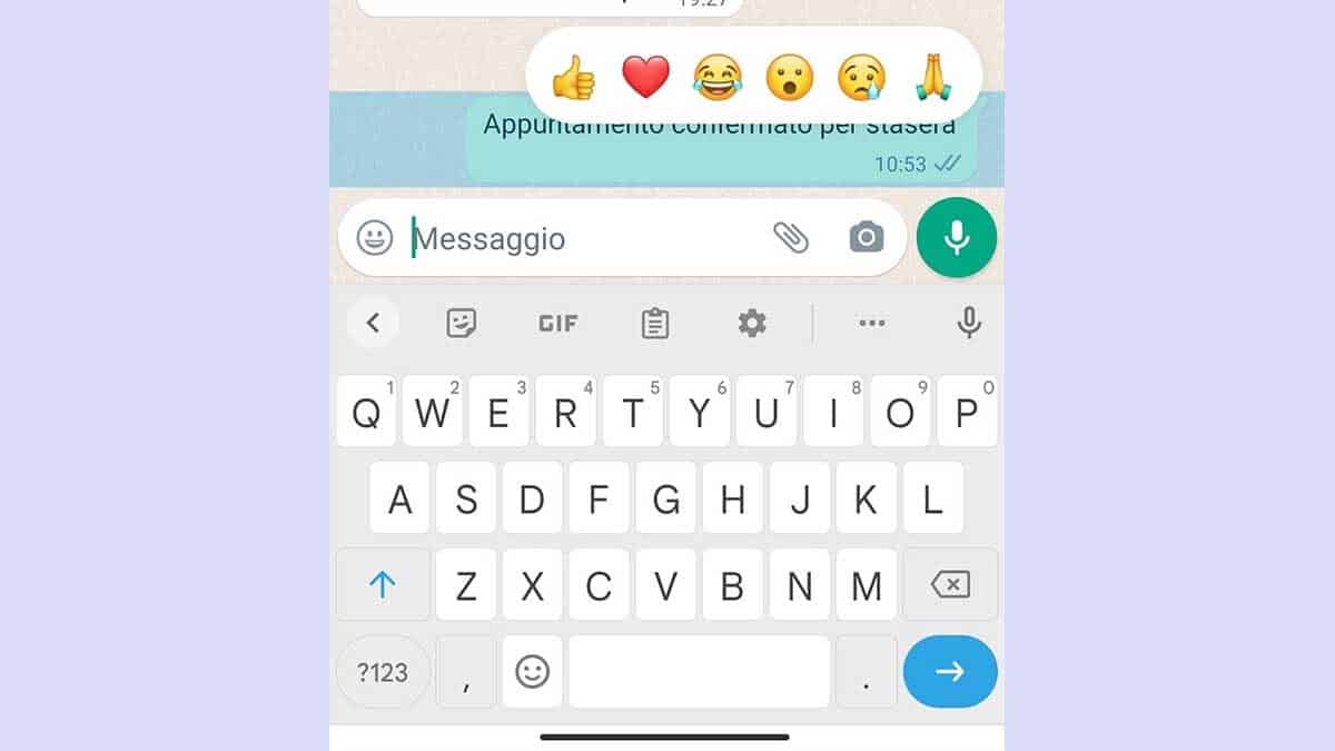 Come aggiungere reazione whatsapp