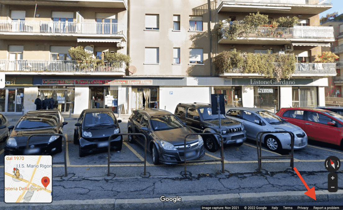 La pagina da cui partire per segnalare un problema su Street View