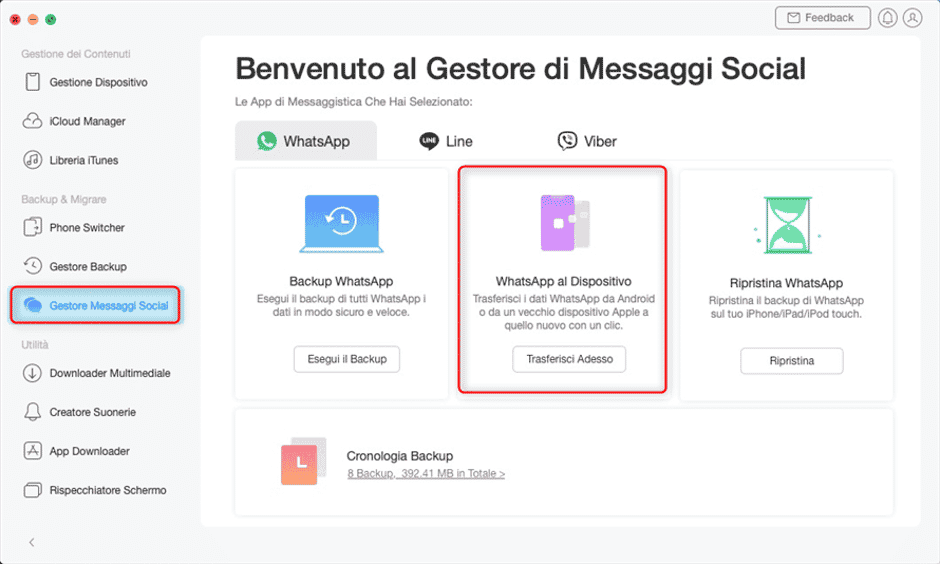 Come trasferire le chat di WhatsApp da Android a iPhone/iOS