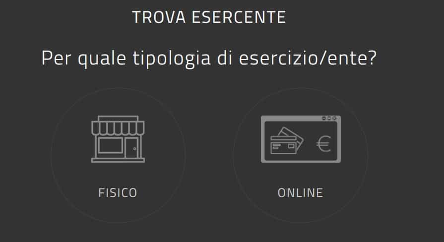 Screen trova esercente 18app