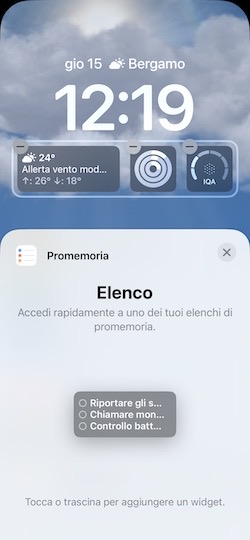 Come usare i Widget iOS 16