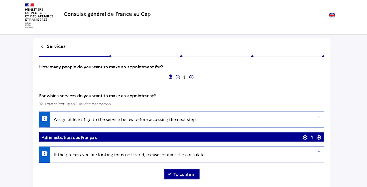 Passaporto online Francia