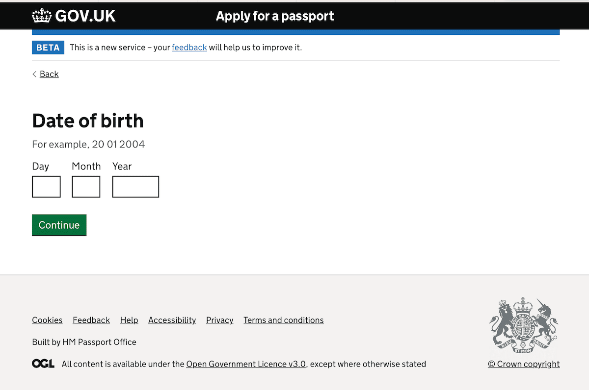 Passaporto online Uk