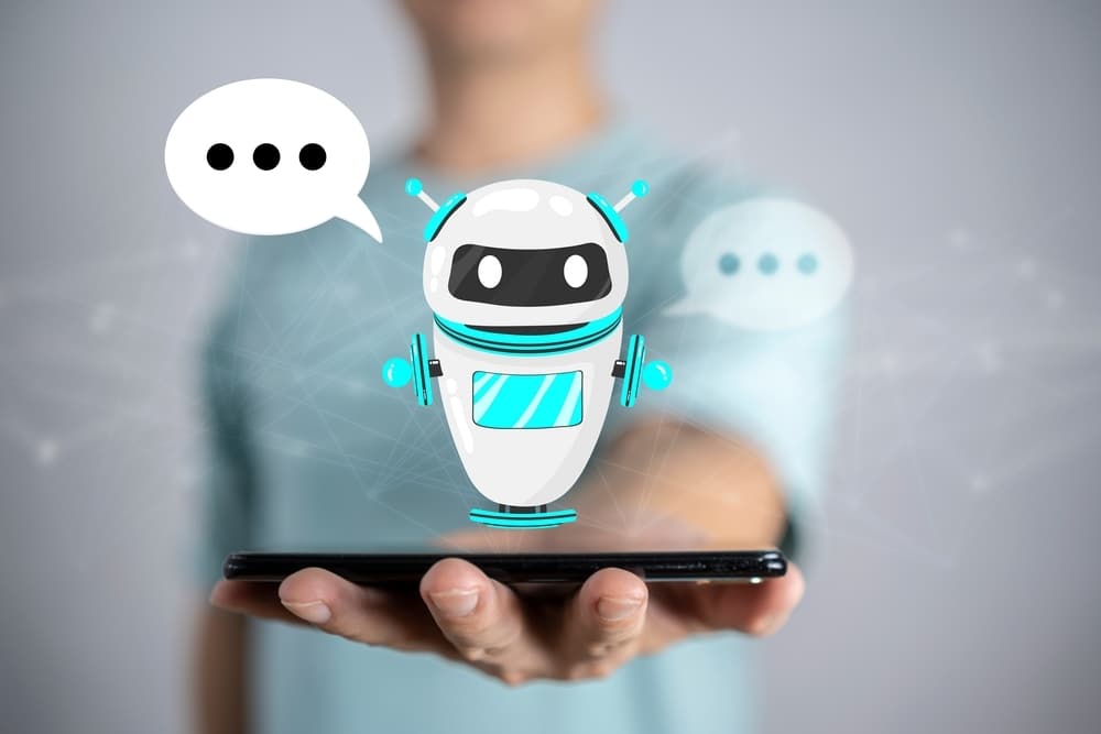 Robot disegnato su cellulare