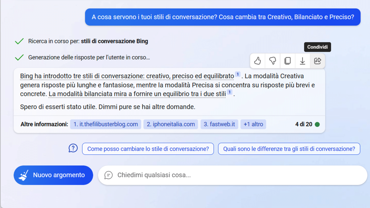 trucchi bing chat esporta conversazione mistergadget.tech