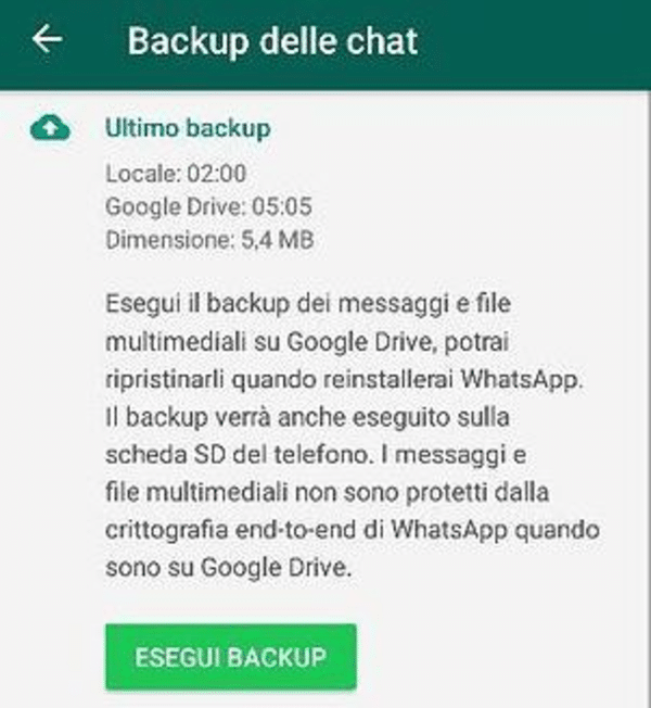 recuperare account cancellato whatsapp