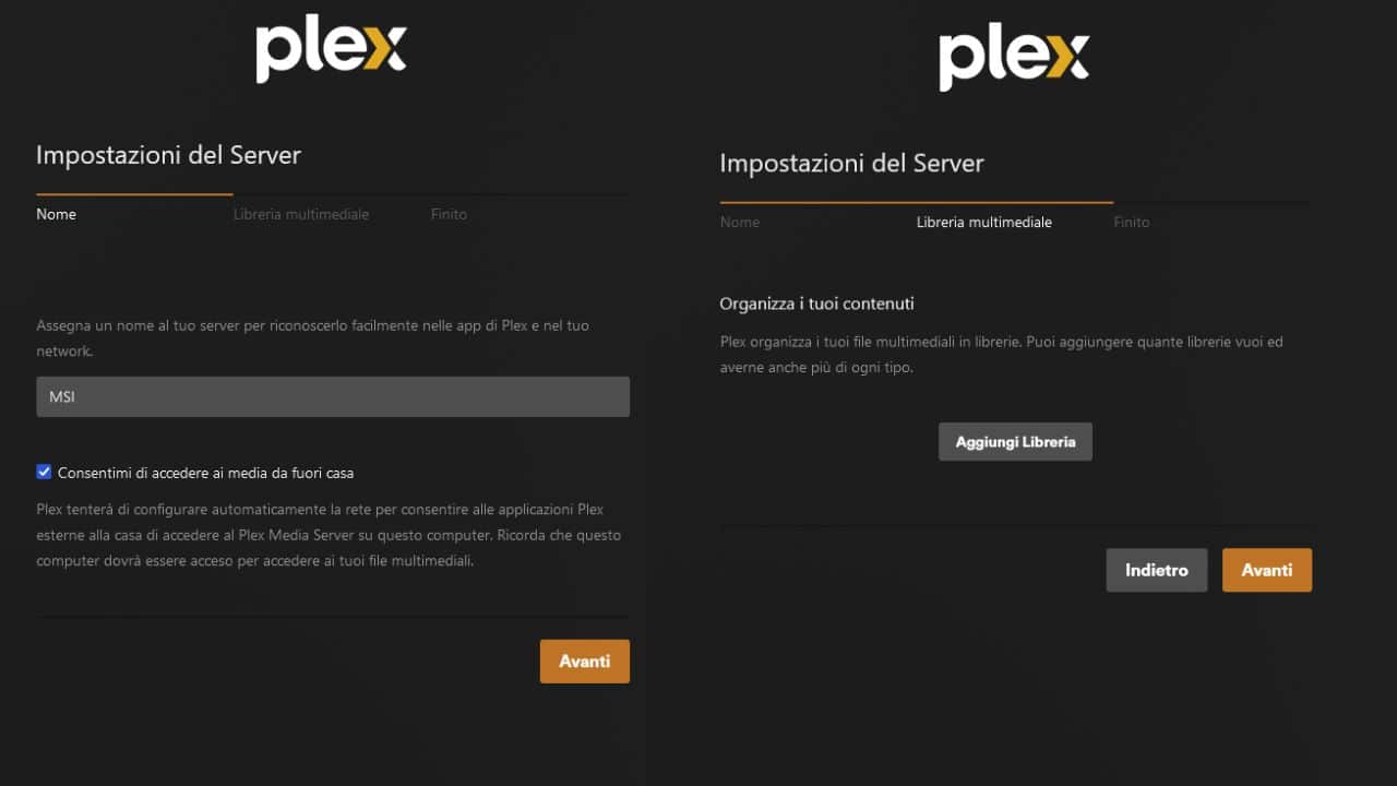 installare server plex