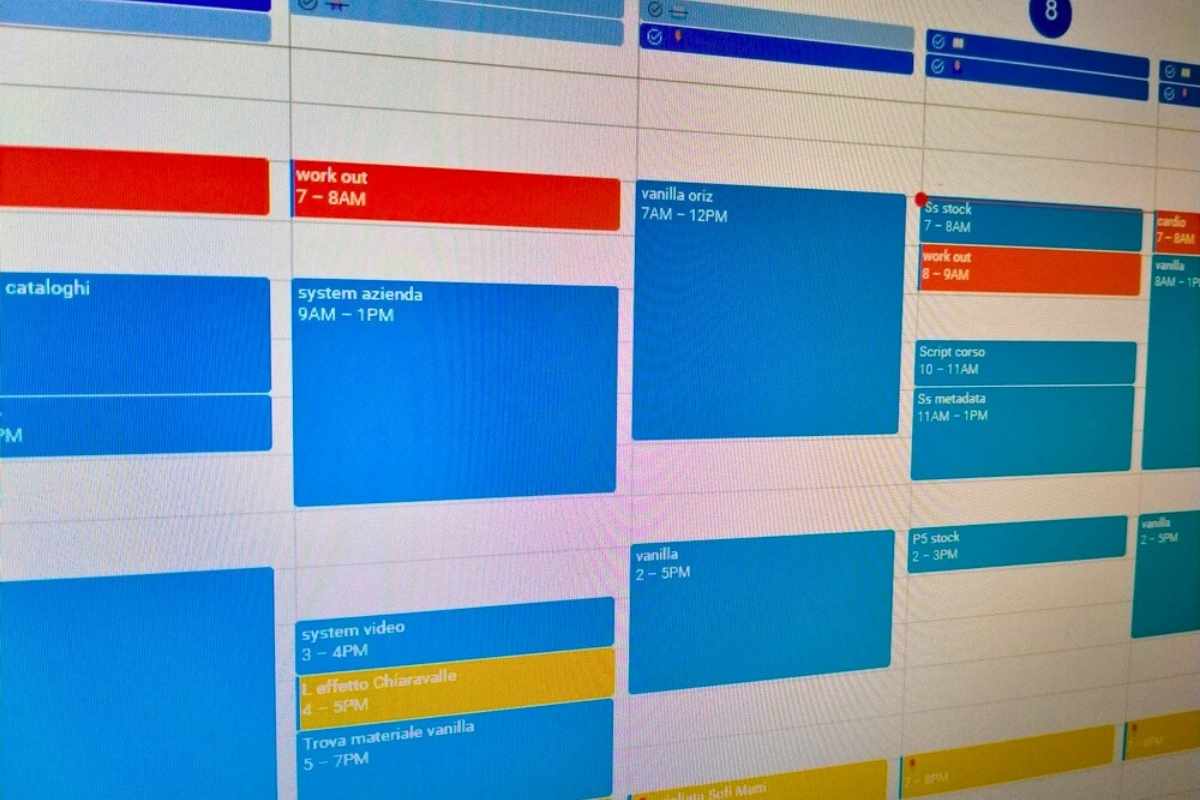 Calendario eventi e task