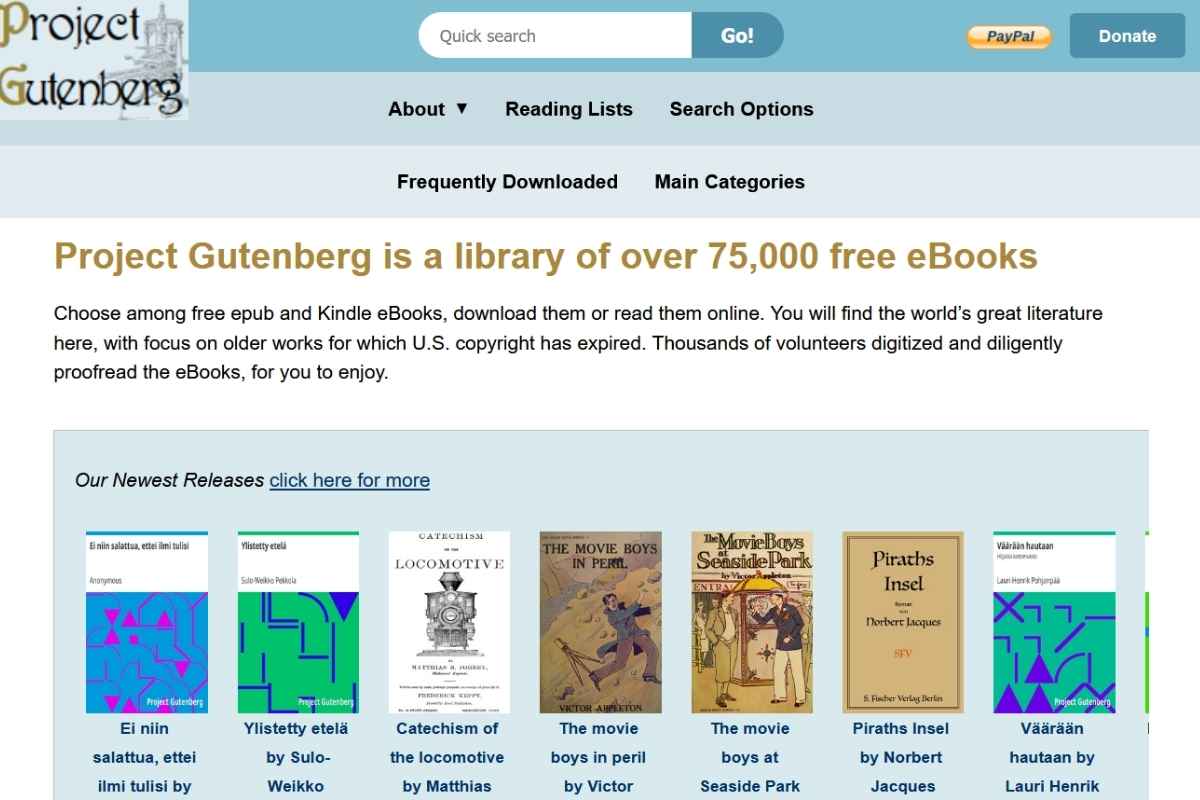 Project Gutenberg libri pdf gratis