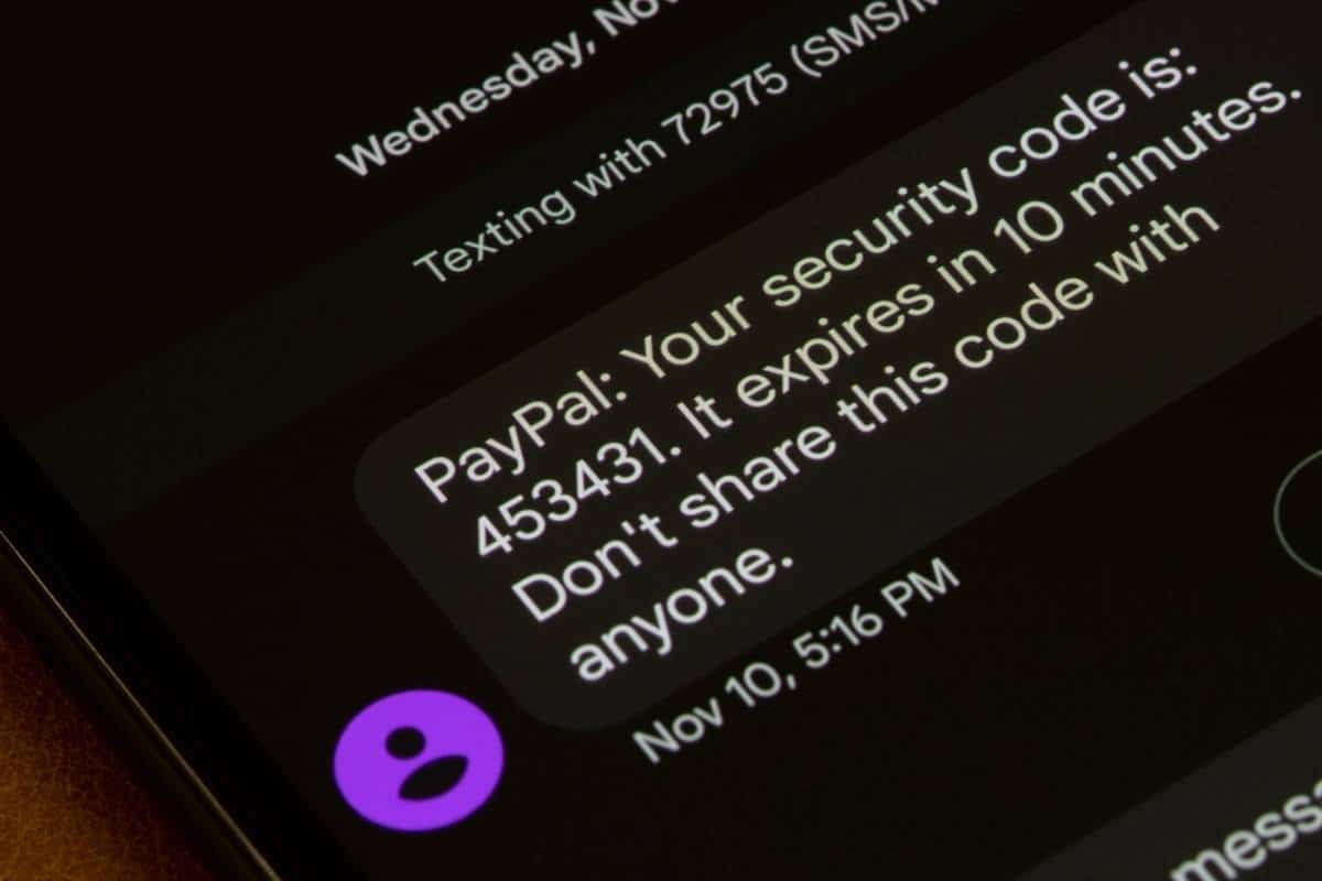 PayPal security code