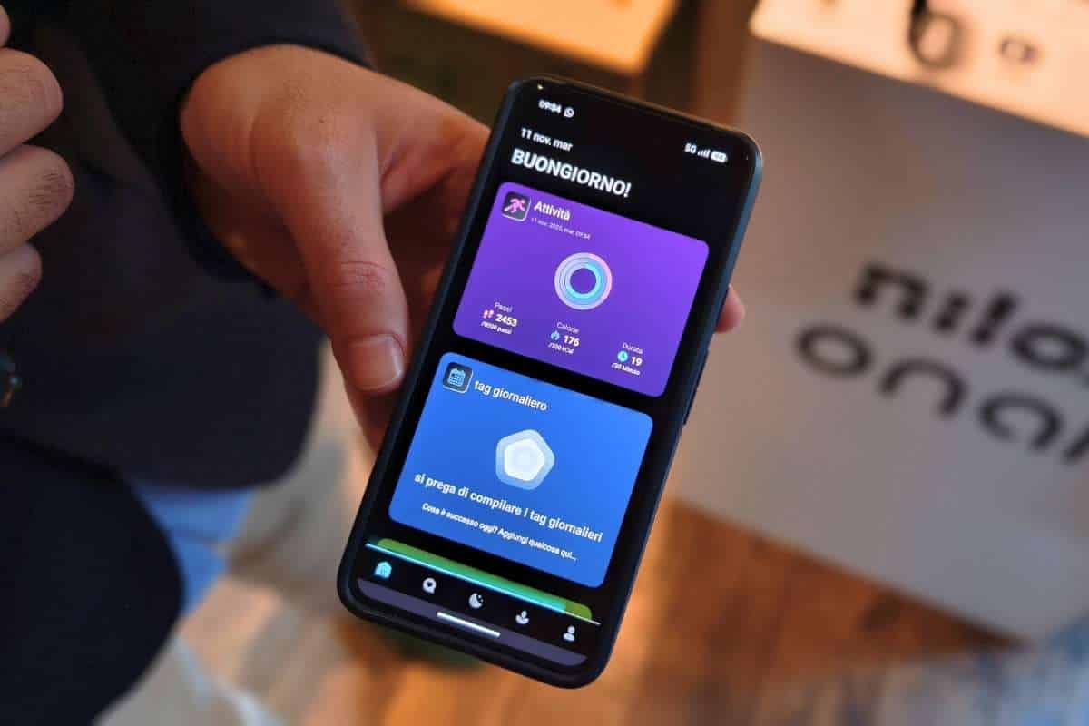 Nilox Onair applicazione dati