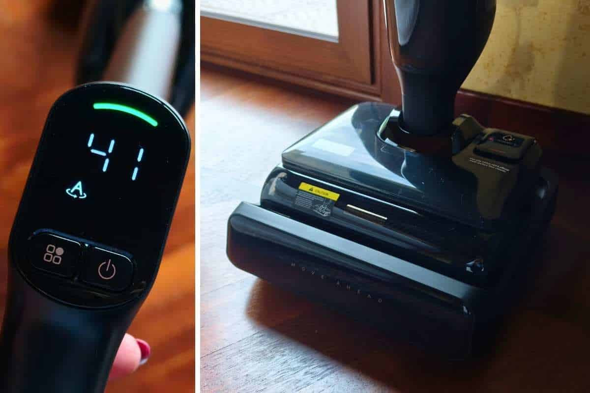 display e base di ricarica mova m50 ultra lavapavimenti