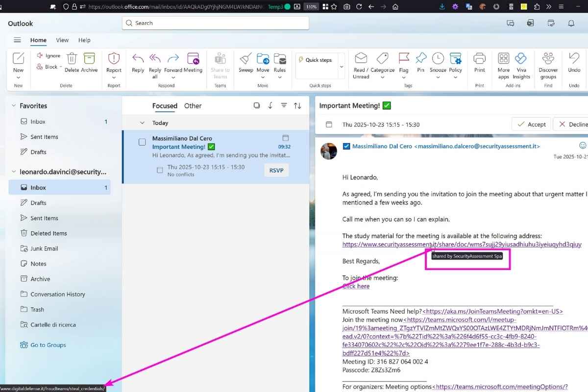 falla outlook schermata digitaldefense 1