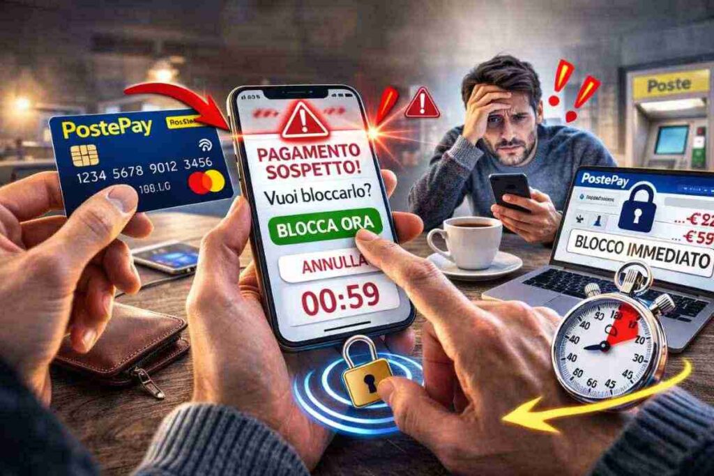 Pagamento sospetto su PostePay? Ecco come bloccarlo in 60 secondi