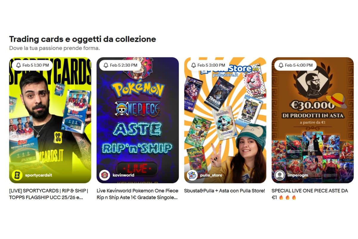 le live in programma su ebay live