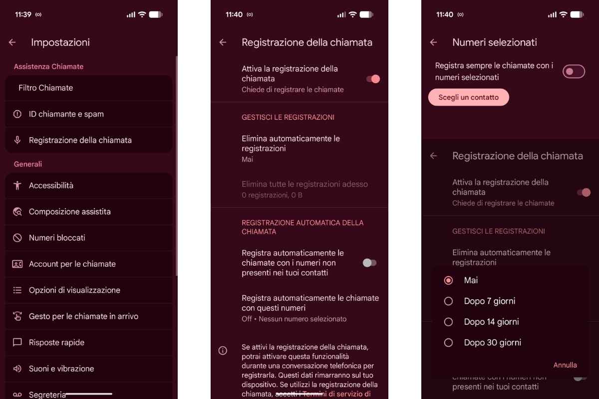 privacy chiamata registrazione google pixel
