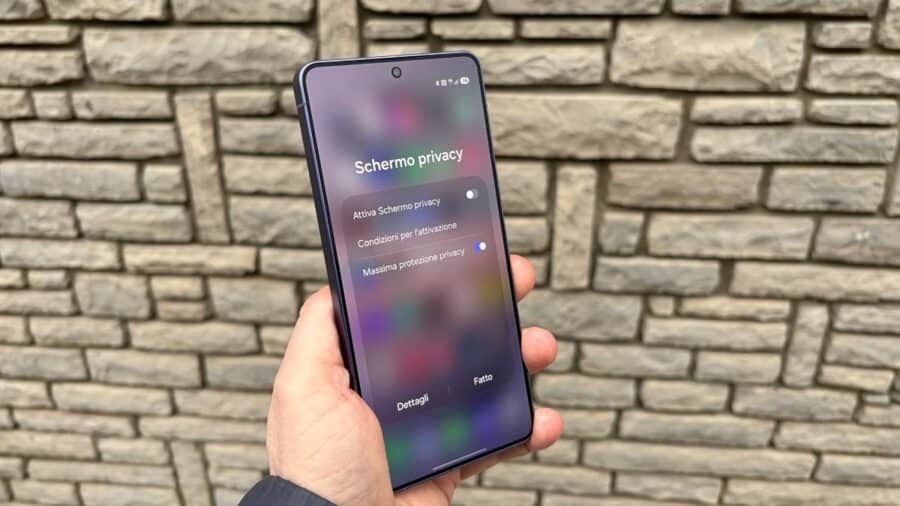 Samsung Galaxy S26 Ultra pannello controlli rapidi con tasto Schermo privacy attivo