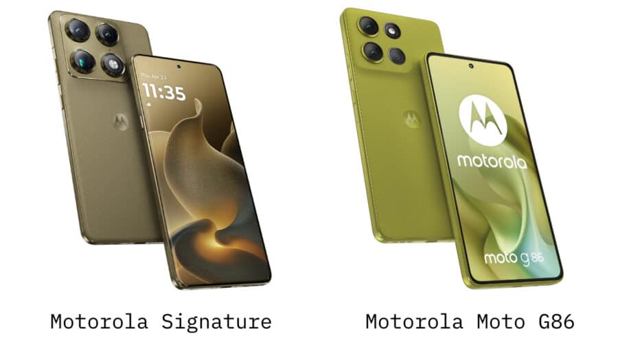 Motorola a confronto, Motorola Signature accanto a Moto G86