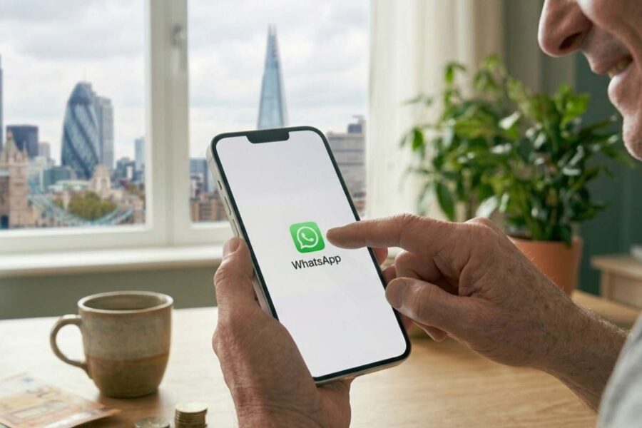 crea immagine orizzontale su questo senza scritte: Finalmente è successo: WhatsApp rilascia la funzione