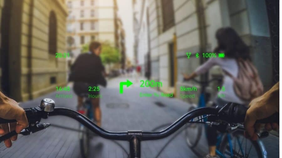 Il display visibile con le lenti degli occhiali