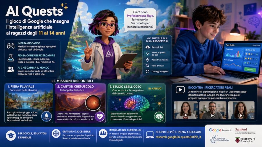 Uno schema grafico delle principali funzionalità di AI quests