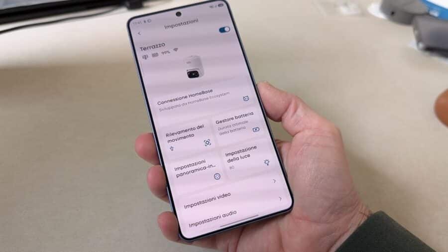 Una schermata della App Eufy