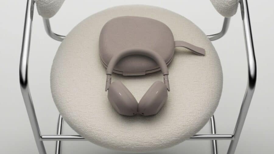 Alt text: Sony WH-1000X M6 ripiegate accanto alla custodia con chiusura magnetica