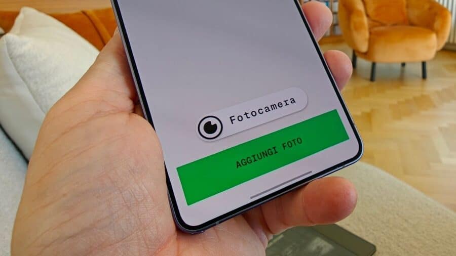 Schermata principale di Snapseed 4.0 su Android con i pulsanti Fotocamera e Aggiungi Foto per iniziare l'editing