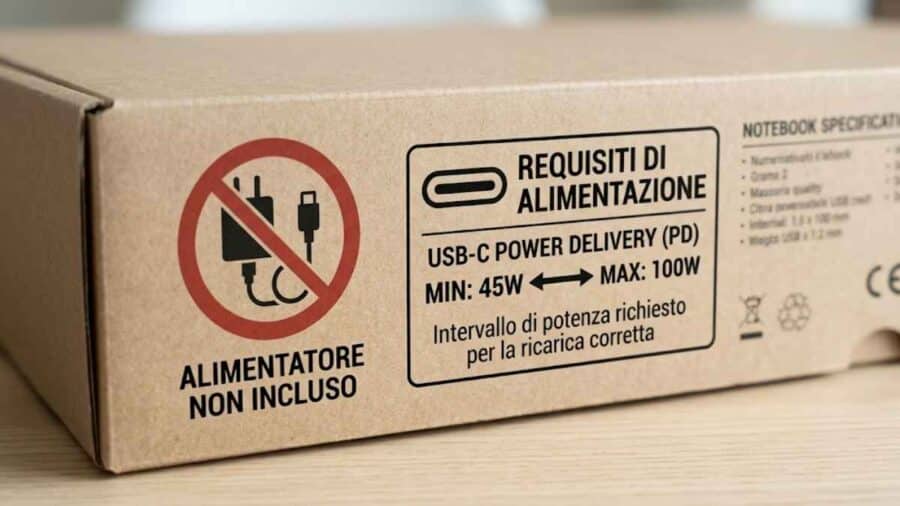 Etichette notebook senza caricatore
