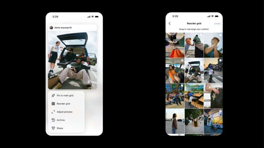 Instagram: si può ordinare la griglia dei post