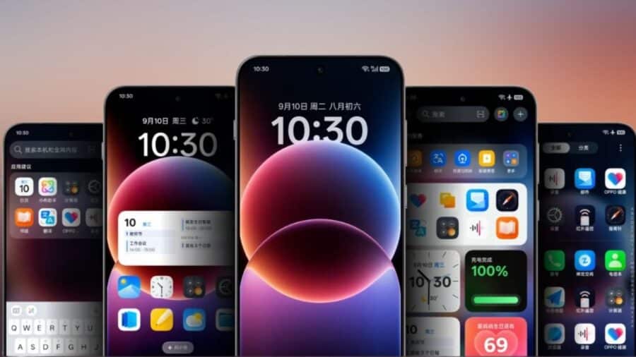 ColorOS 17 con effetti vetro e trasparenze
