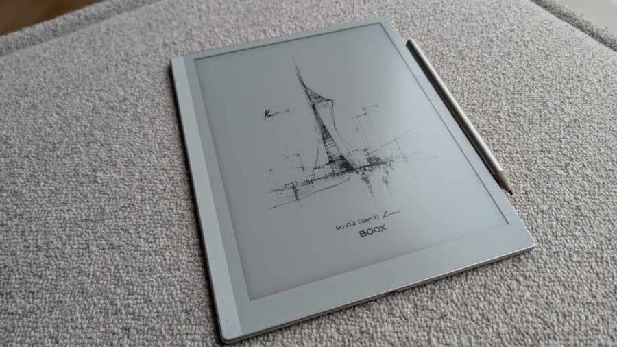 BOOX Go 10.3 Gen II Lumi display con disegno architettonico a mano libera e stilo InkSense Plus