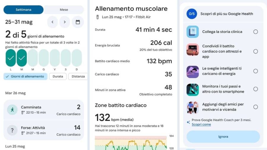 App monitoraggio salute e attività Google Health