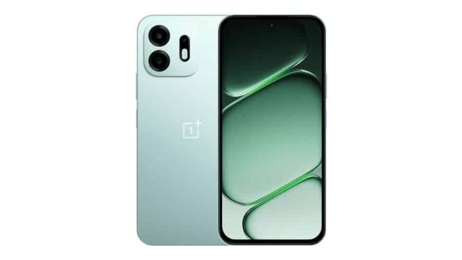 OnePlus N6 visto da davanti e da dietro nella colorazione Fresh Mint