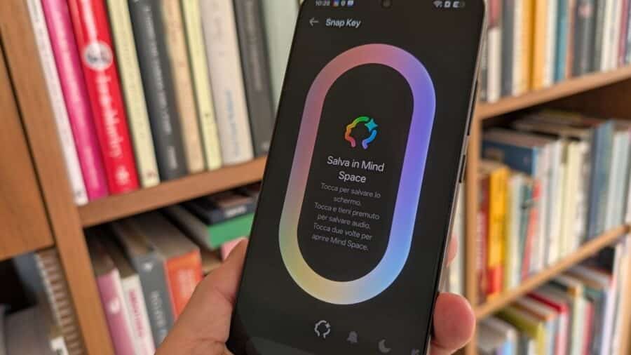 Schermata Snap Key con opzione Salva in Mind Space su OPPO Reno16 FS
