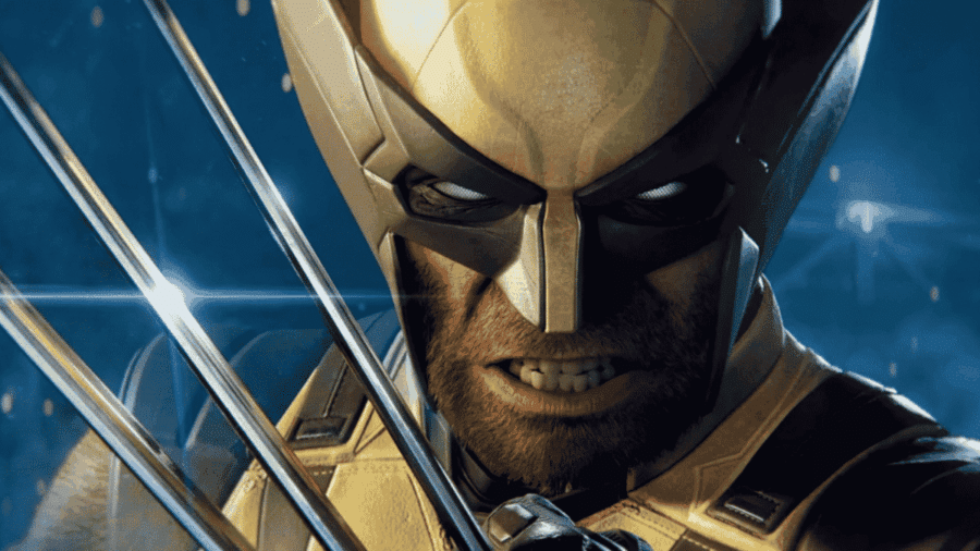 Primo piano ravvicinato di Wolverine con cappuccio giallo e nero mentre digrigna i denti ed estrae i letali artigli di adamantio davanti al viso.