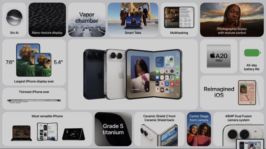 iPhone Duo è il primo iPhone pieghevole di Apple: schermo interno da 7,6 pollici, esterno da 5,4, chip A20 Pro e prezzo di partenza da 1.999 dollari negli Stati Uniti.